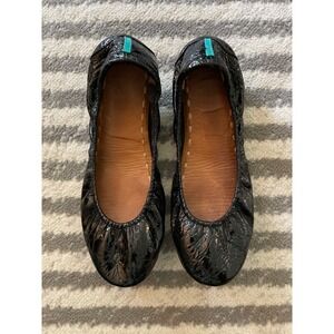 Tieks Obsidian Black Patent Leather Ballet Flats Womens Size 9 Foldable Shoe